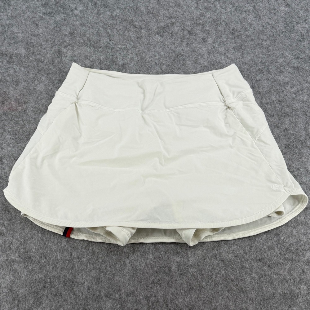 Rhoback Womens Active Golf Tennis Skort Cream White Size Large Zip Pocket Skirt